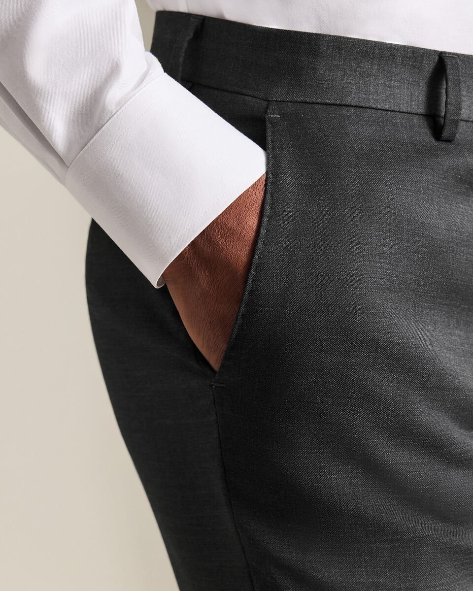 Natural Stretch Twill Suit Pants - Charcoal
