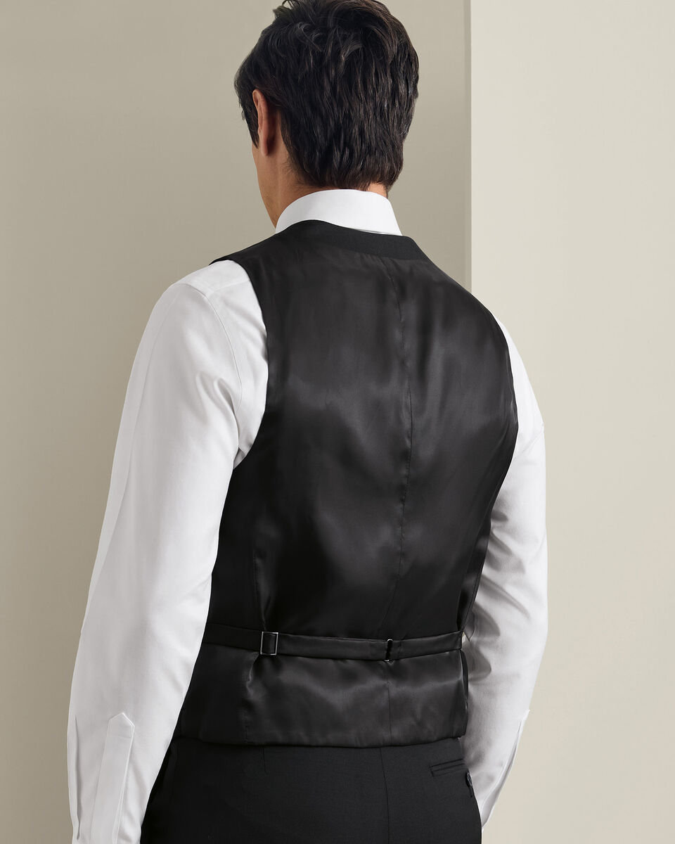 Natural Stretch Twill Vest - Black