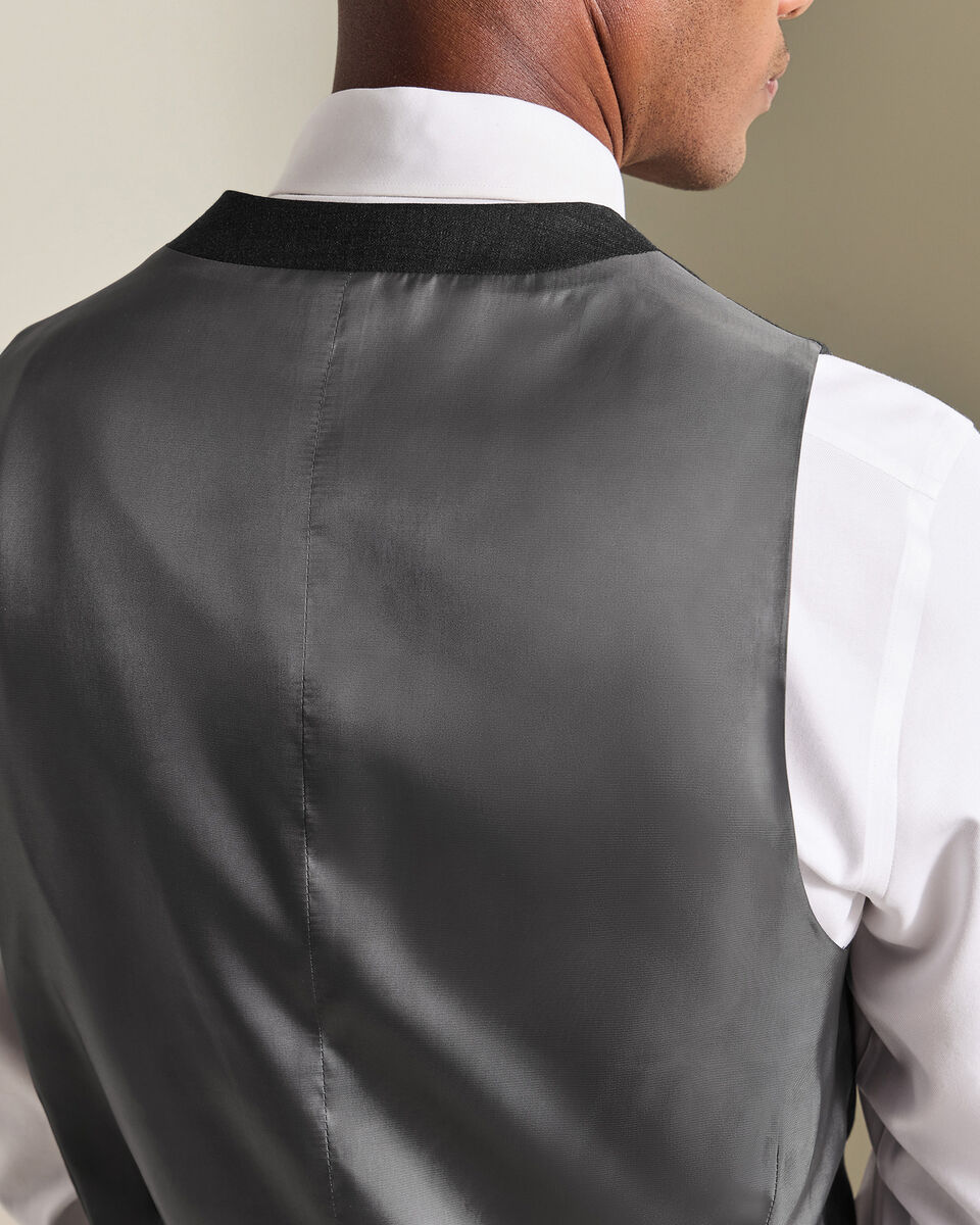 Natural Stretch Twill Vest - Charcoal