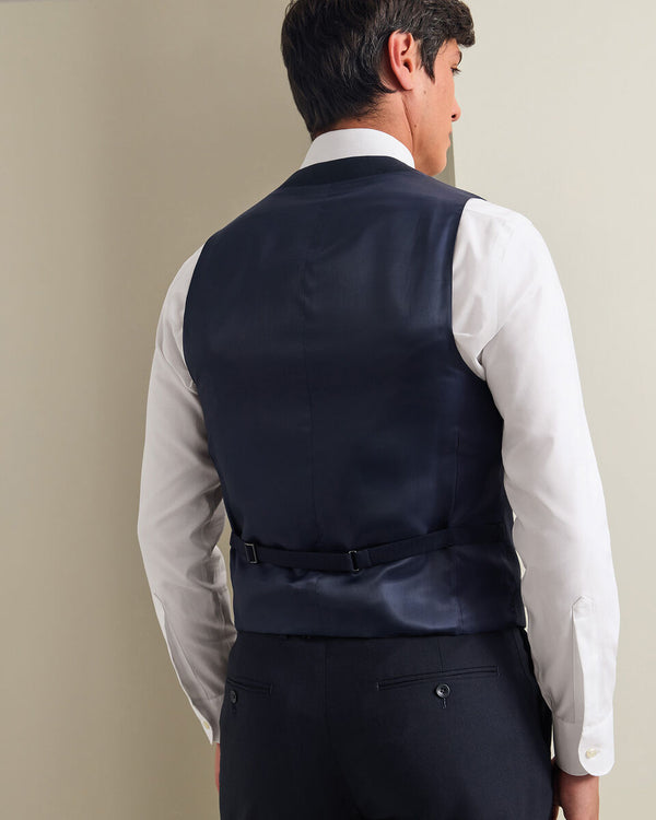 Natural Stretch Twill Vest - Navy