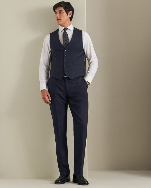 Natural Stretch Twill Vest - Navy