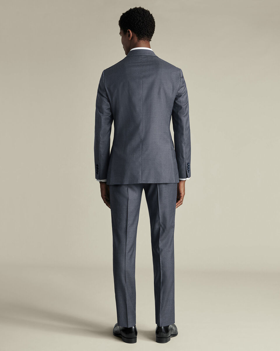 Natural Stretch Twill Suit Jacket - Airforce Blue