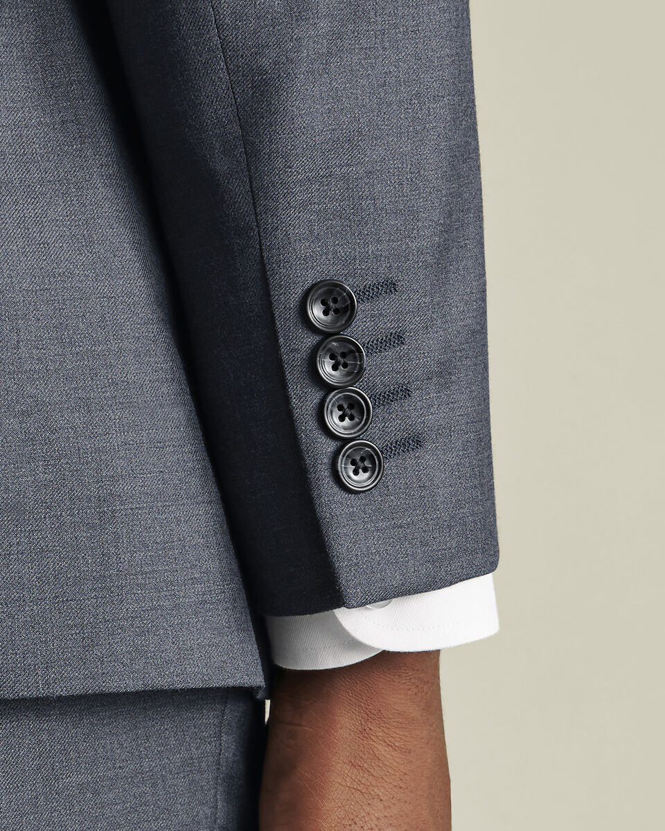 Natural Stretch Twill Suit Jacket - Airforce Blue