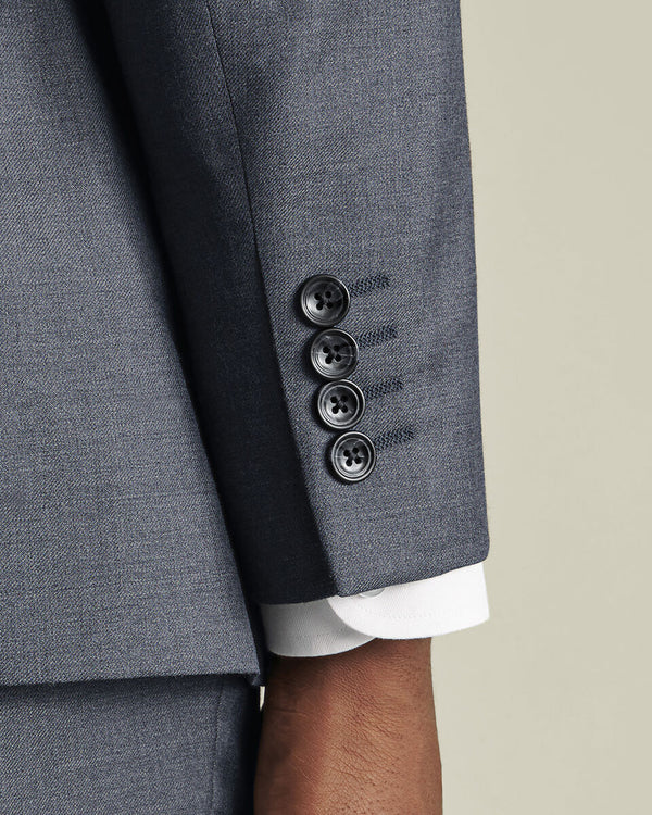 Natural Stretch Twill Suit Jacket - Airforce Blue