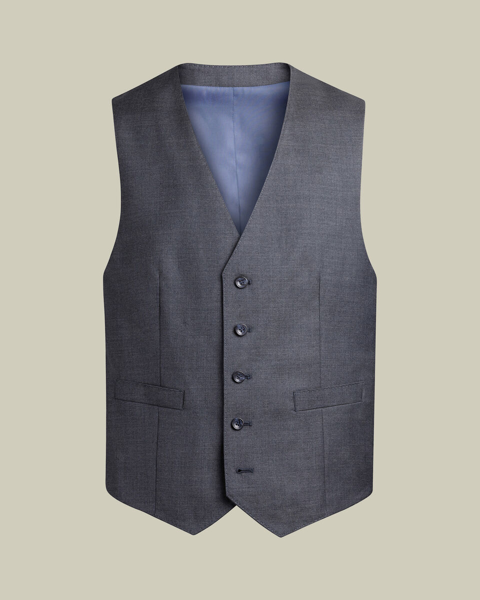 Natural Stretch Twill Suit Vest - Airforce Blue Main image
