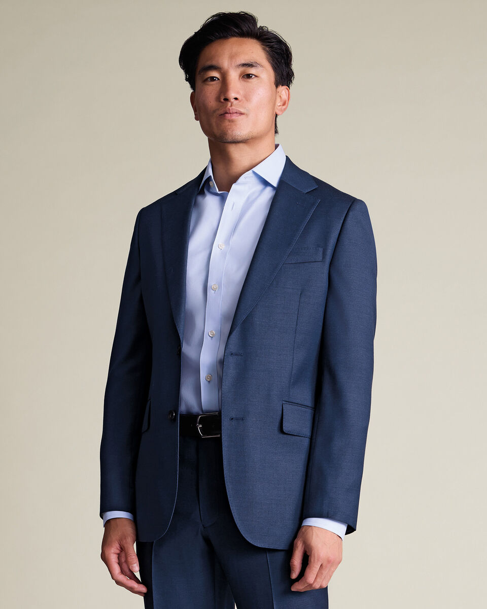 Natural Stretch Twill Suit Jacket - Royal Blue