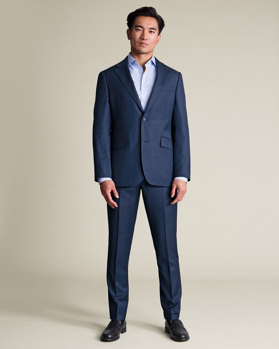 Natural Stretch Twill Suit Jacket - Royal Blue