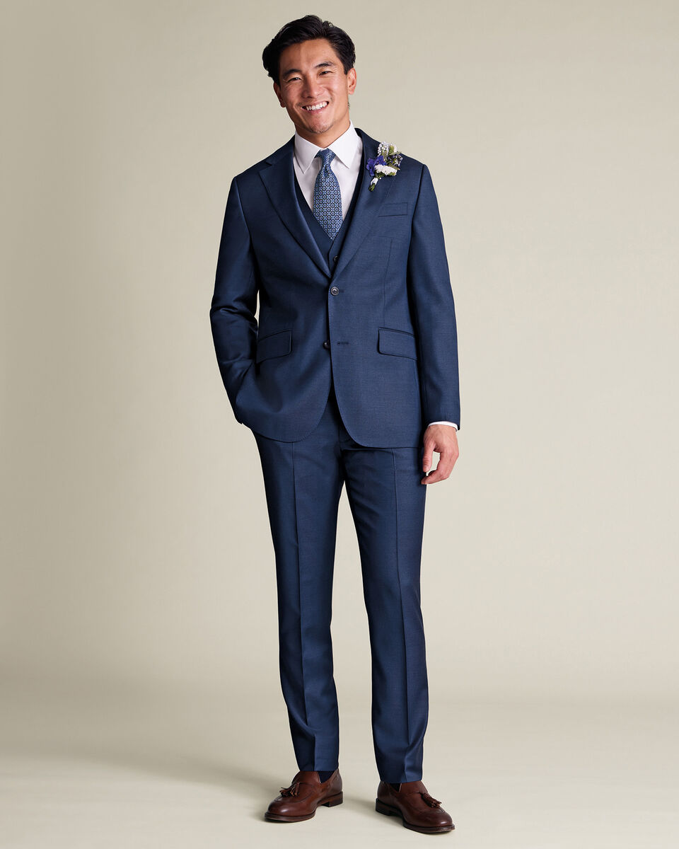 Natural Stretch Twill Suit Jacket - Royal Blue