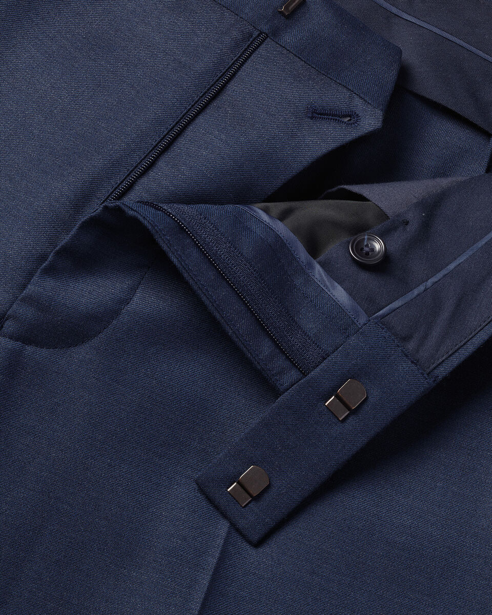 Natural Stretch Twill Suit Pants - Royal Blue