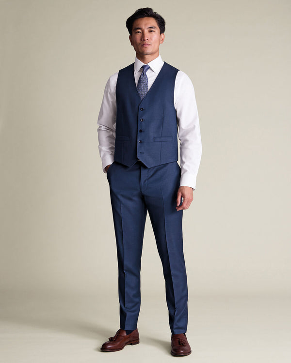 Natural Stretch Twill Vest - Royal Blue