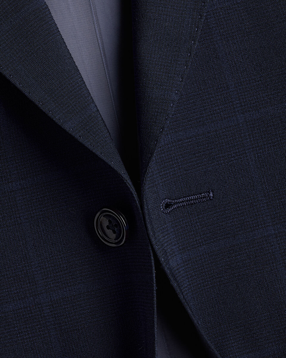 Windowpane Check Suit Jacket - Navy Secondary image