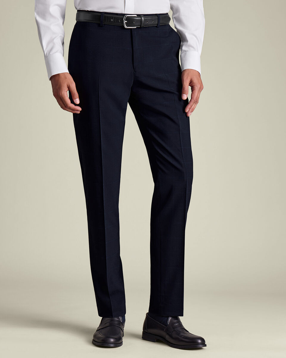 Check Suit Pants - Navy Main image