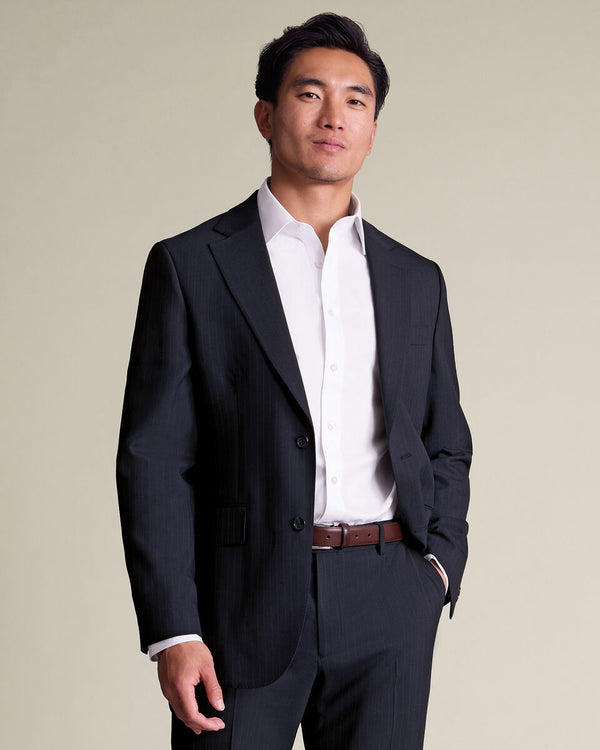 Stripe Suit Jacket - French Navy