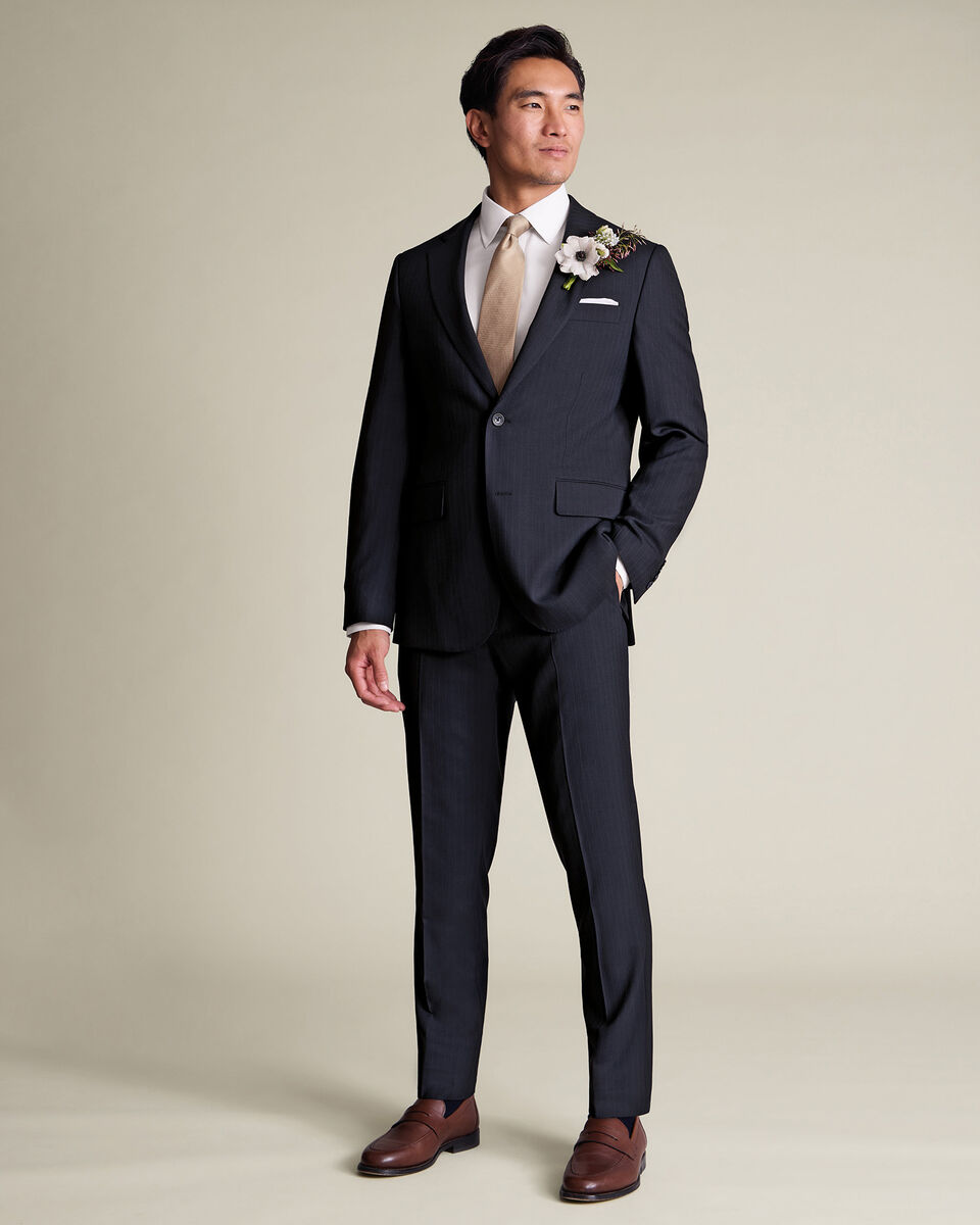 Stripe Suit Jacket - French Navy