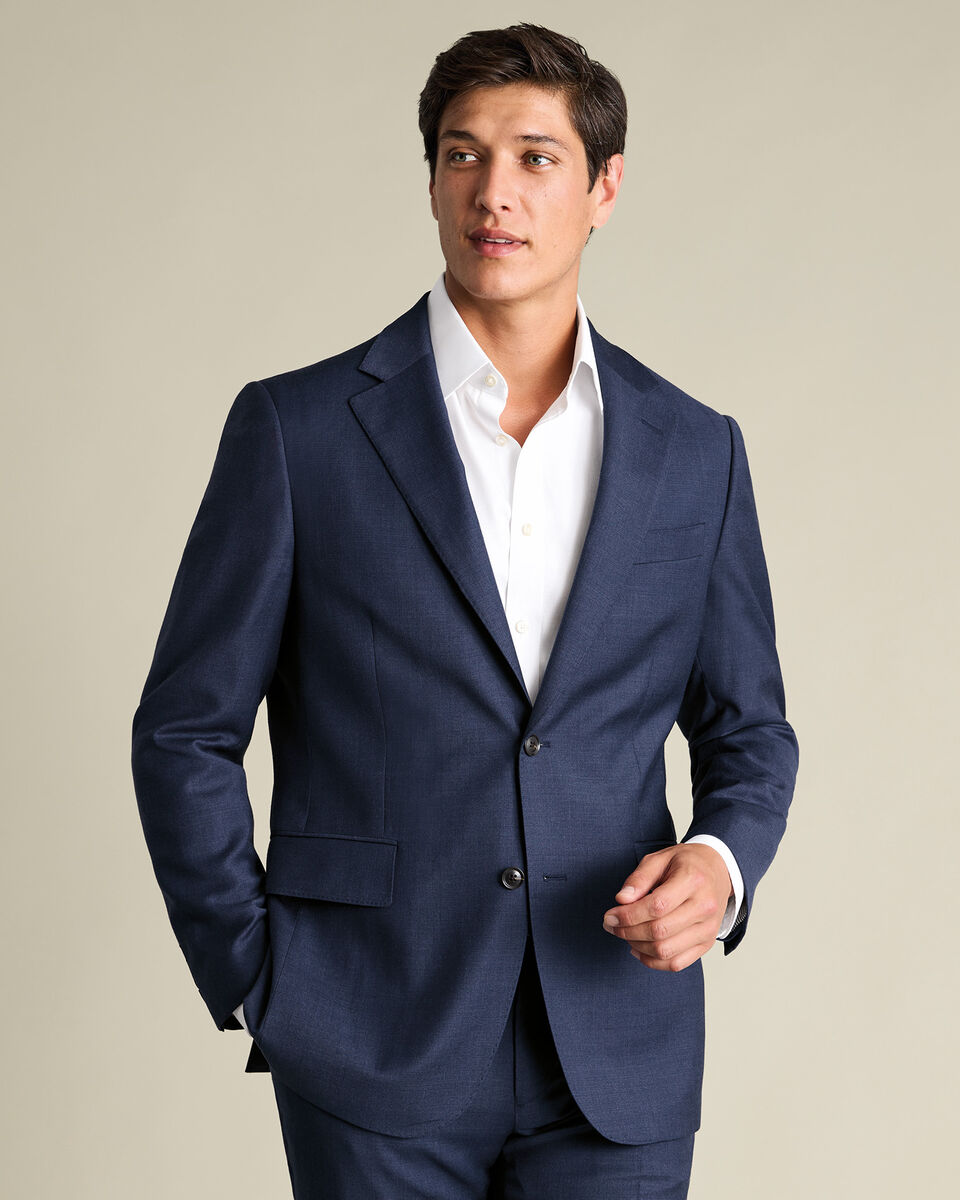 Natural Stretch Twill Suit Jacket – Indigo Blue Main image