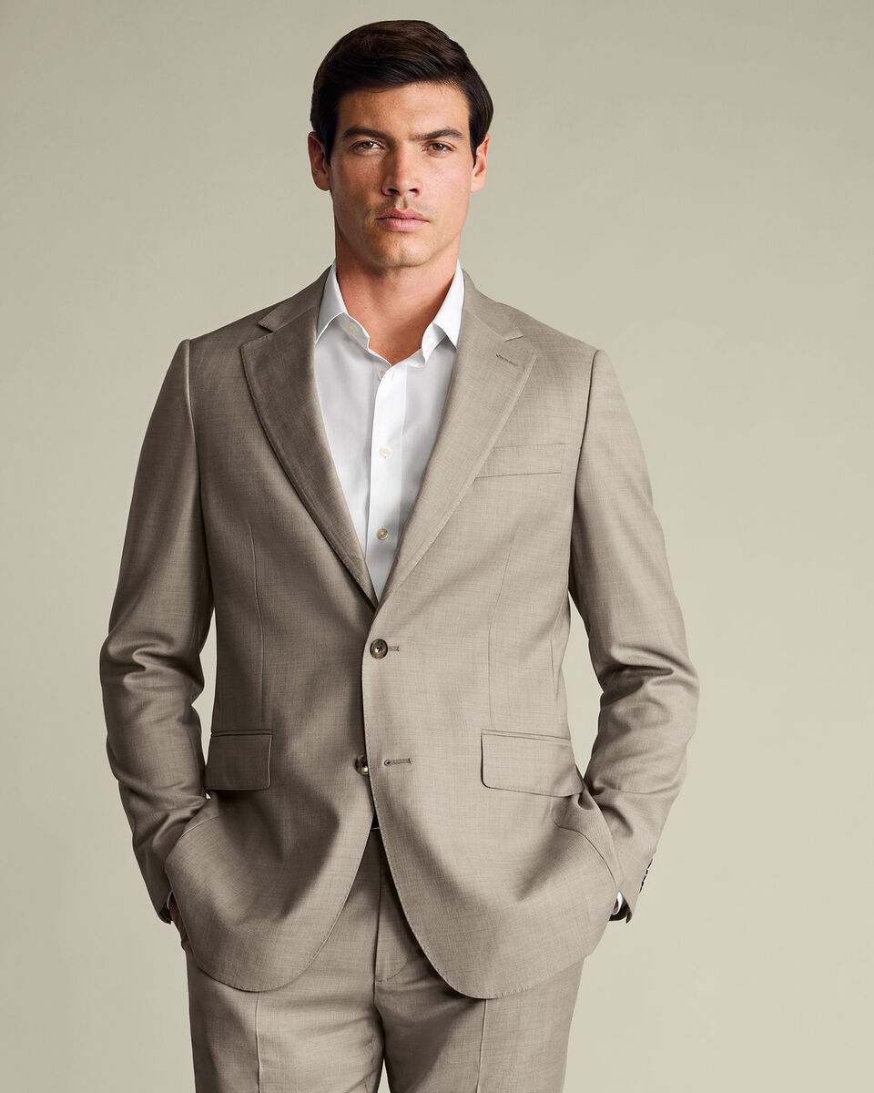 Natural Stretch Twill Suit Jacket – Taupe