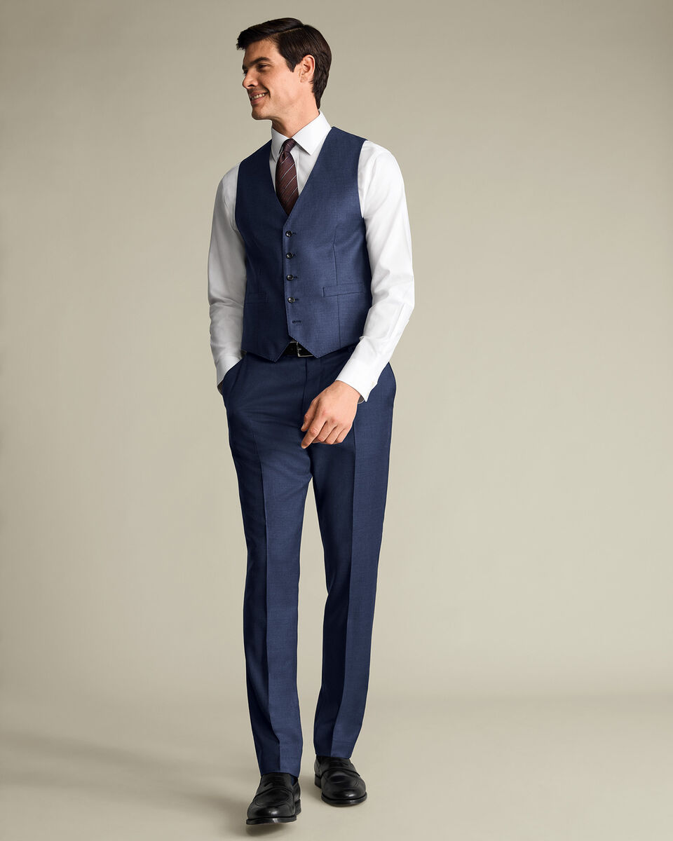 Natural Stretch Twill Vest – Indigo Blue Main image