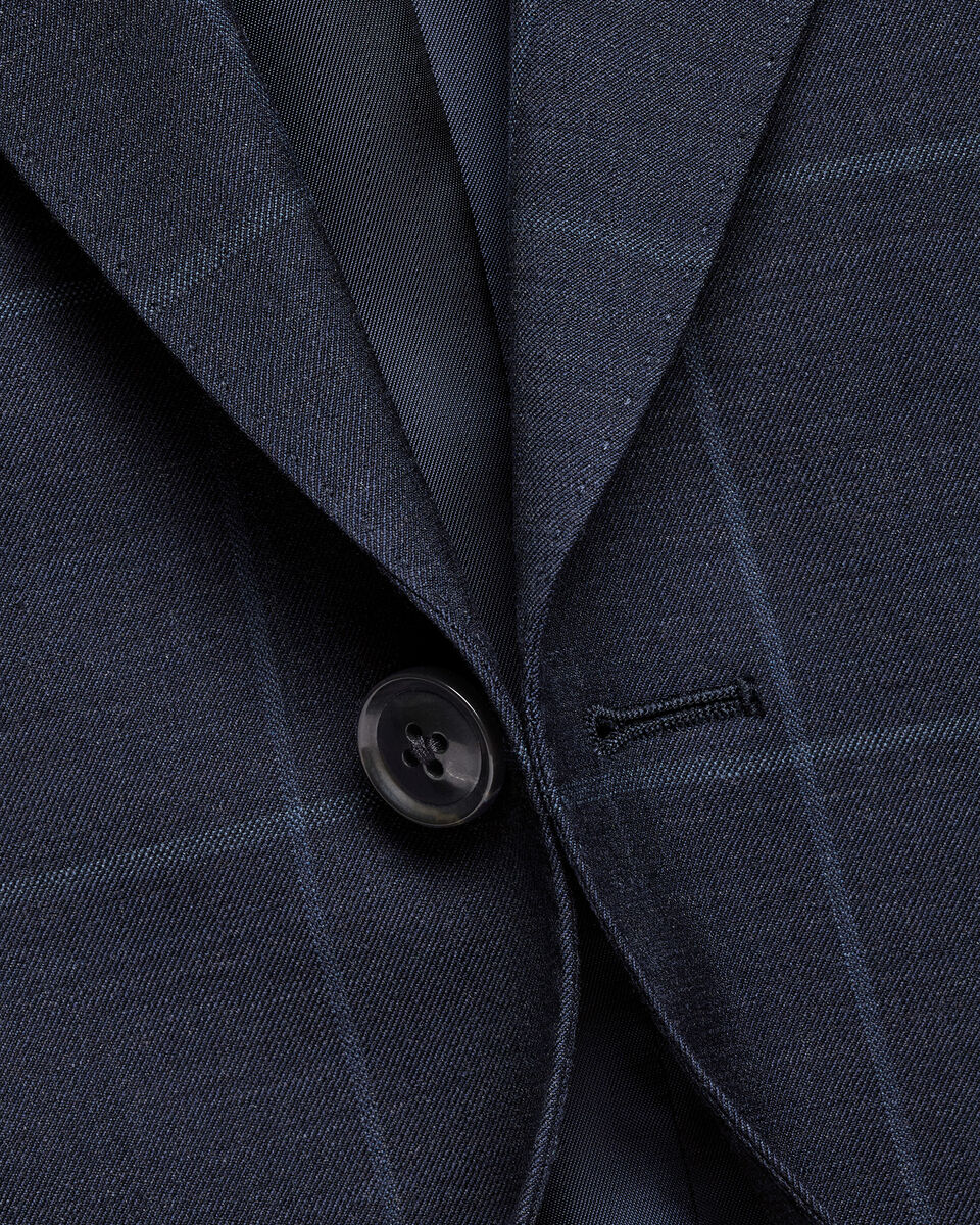 Windowpane Suit Jacket – Indigo Blue