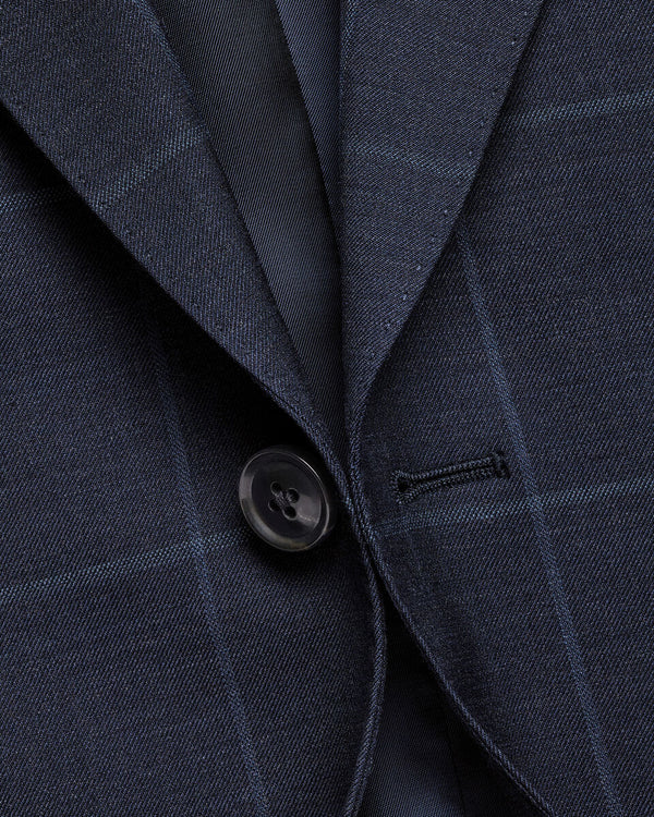 Windowpane Suit Jacket – Indigo Blue