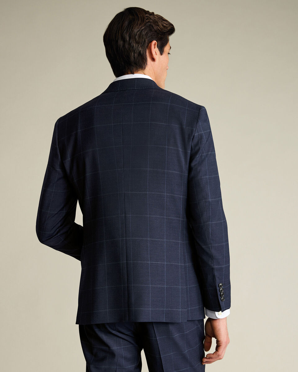 Windowpane Suit Jacket – Indigo Blue
