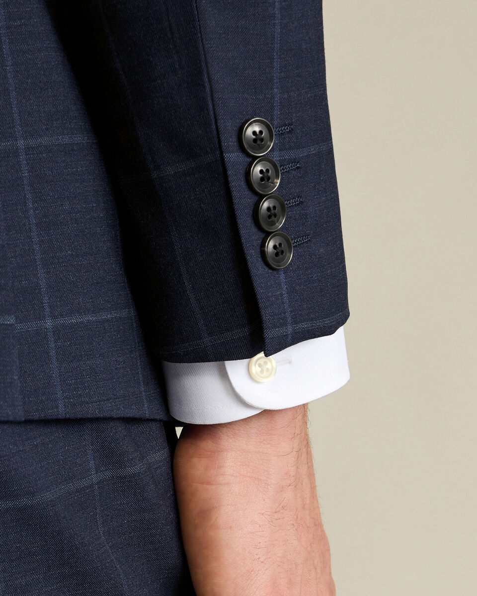 Windowpane Suit Jacket – Indigo Blue