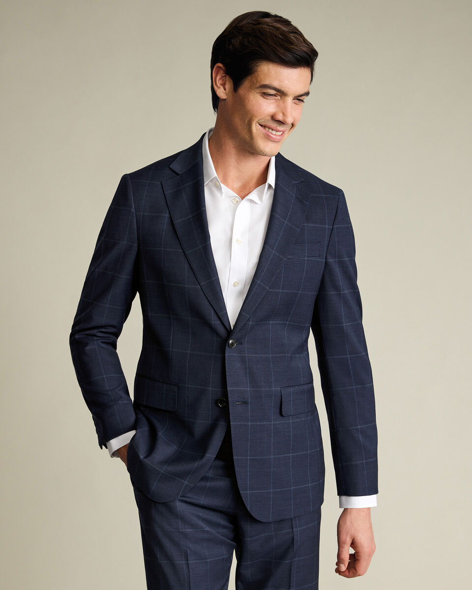 Windowpane Suit Jacket – Indigo Blue Main image