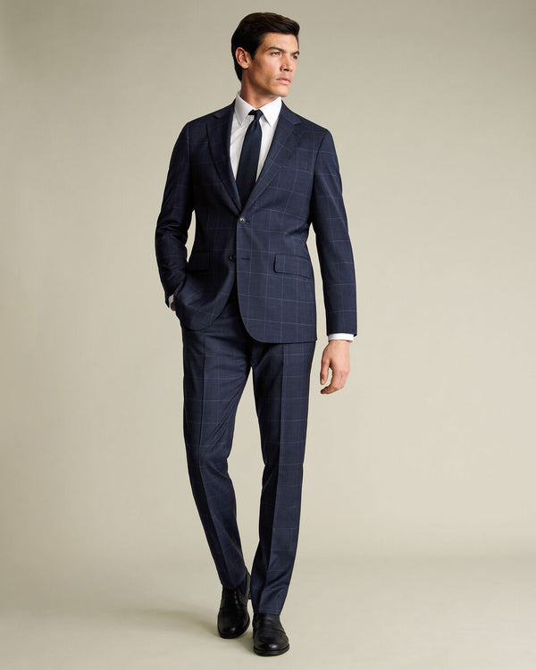 Windowpane Suit Jacket – Indigo Blue