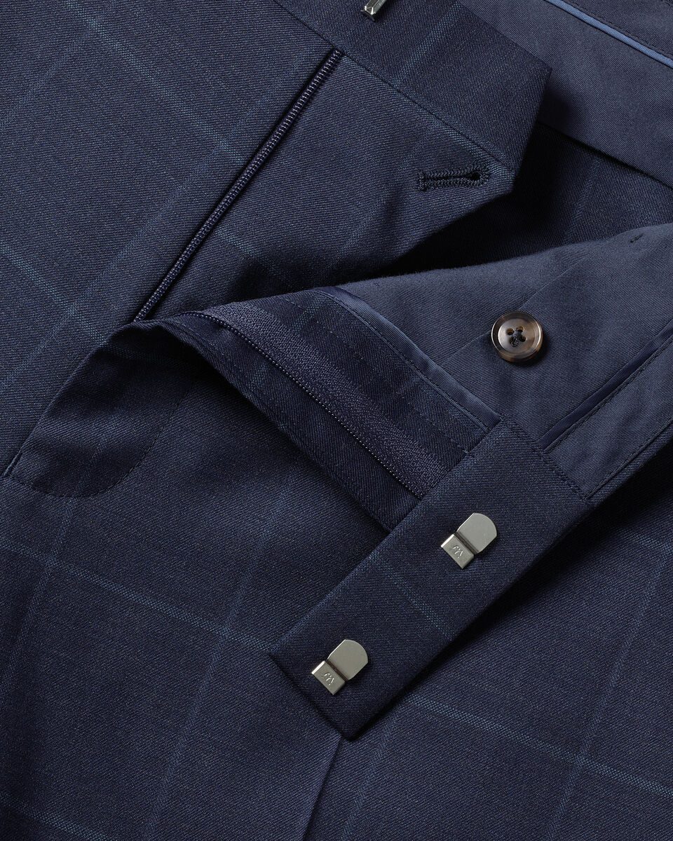 Windowpane Suit Pants – Indigo Blue