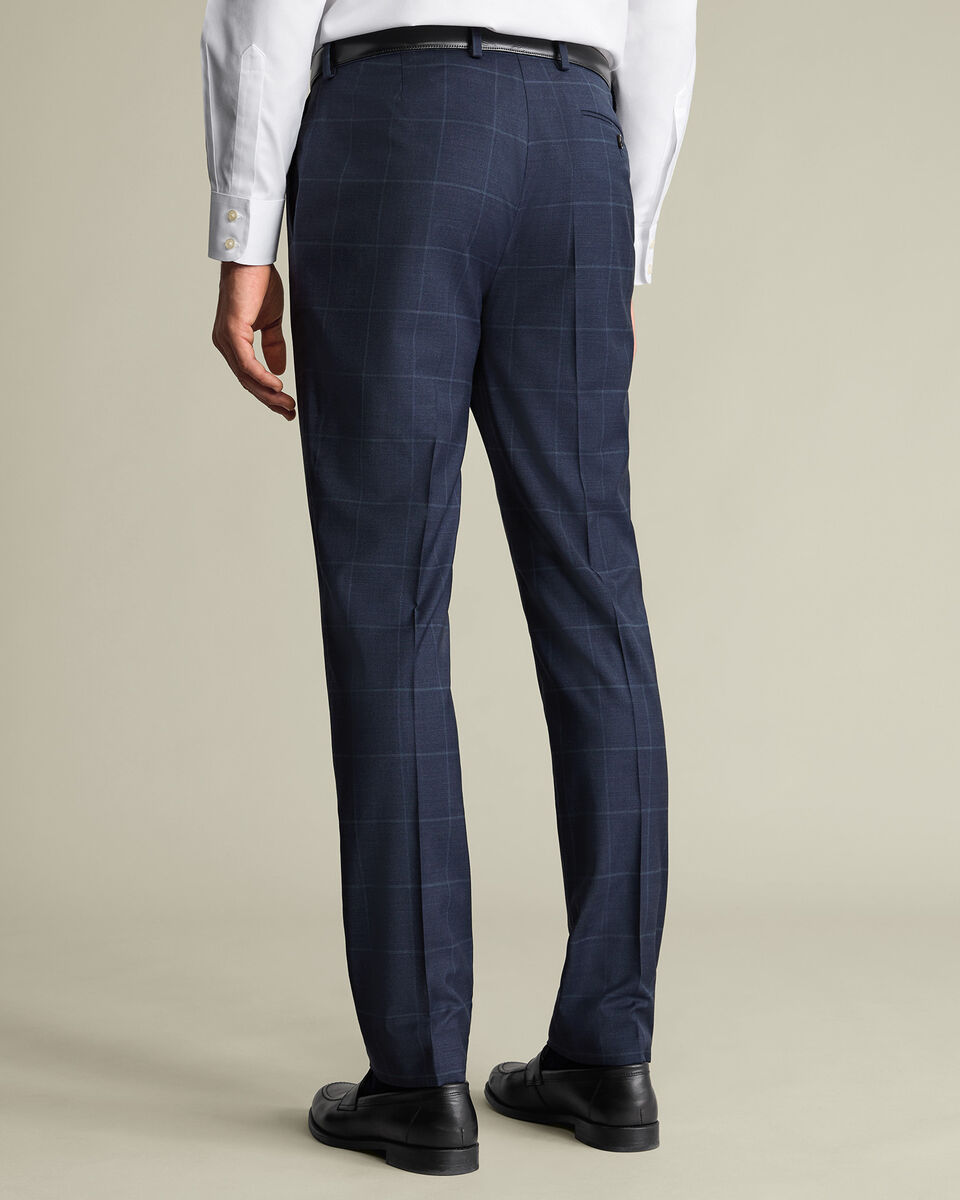 Windowpane Suit Pants – Indigo Blue