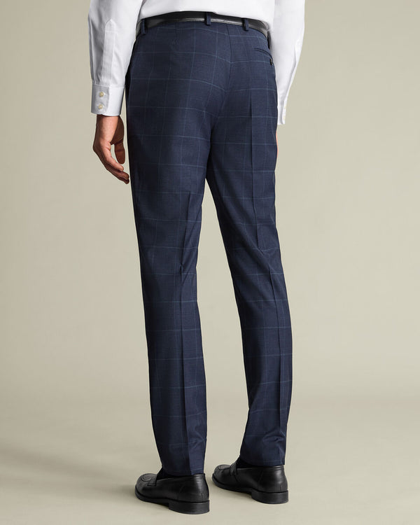 Windowpane Suit Pants – Indigo Blue