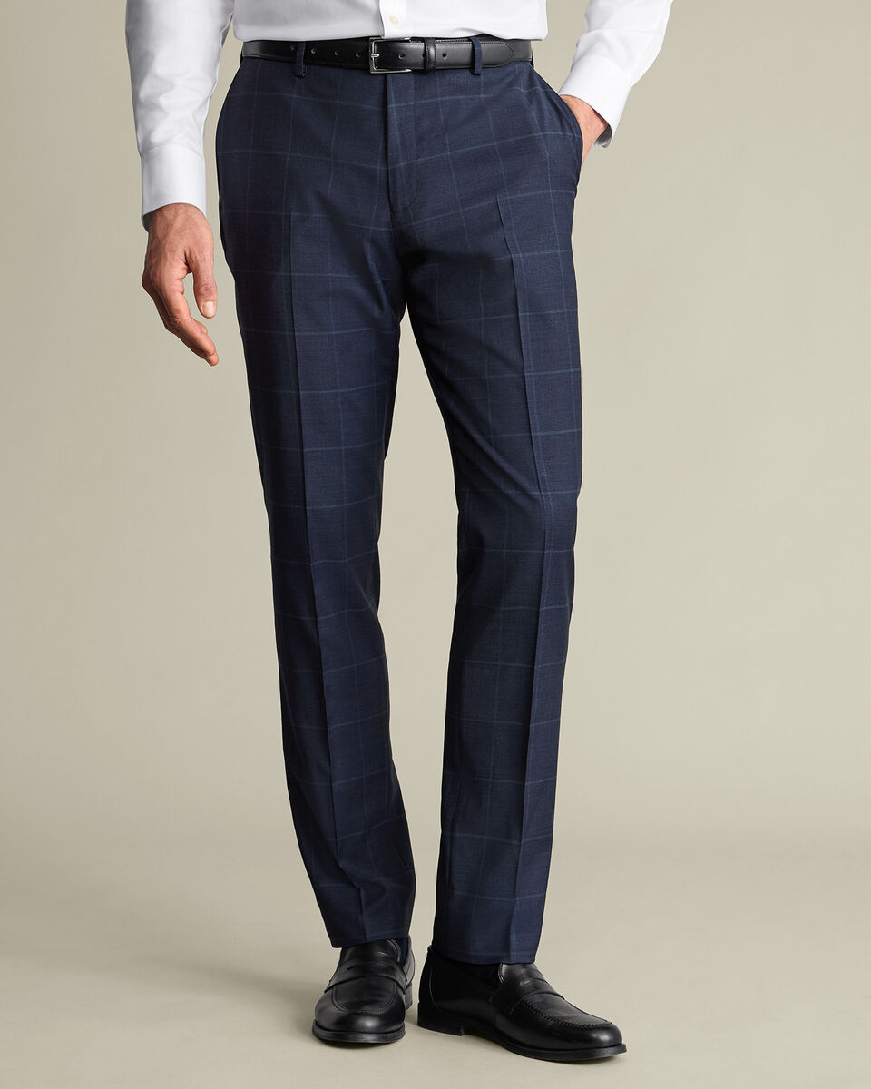 Windowpane Suit Pants – Indigo Blue Main image