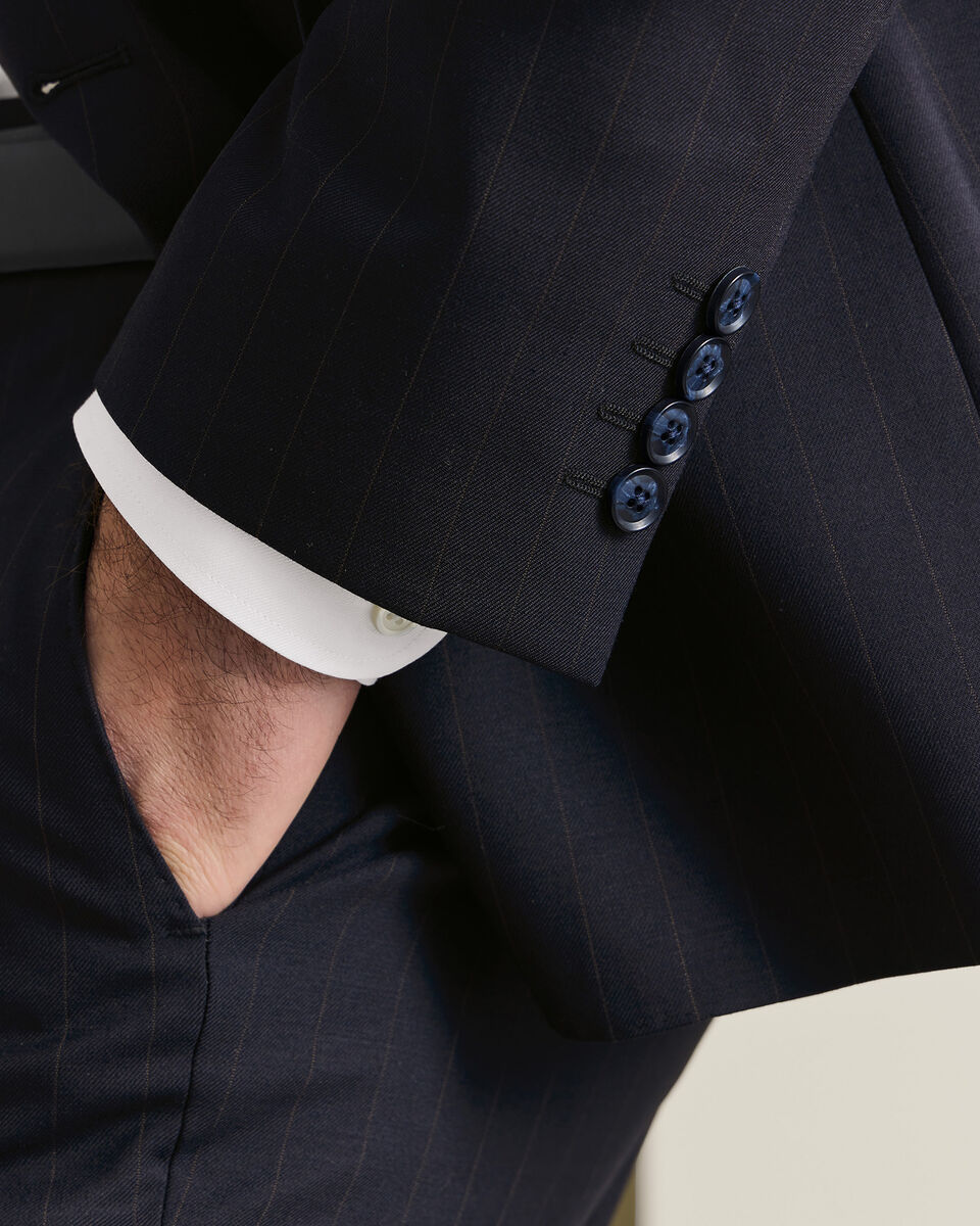 Stripe Suit Jacket - Dark Navy