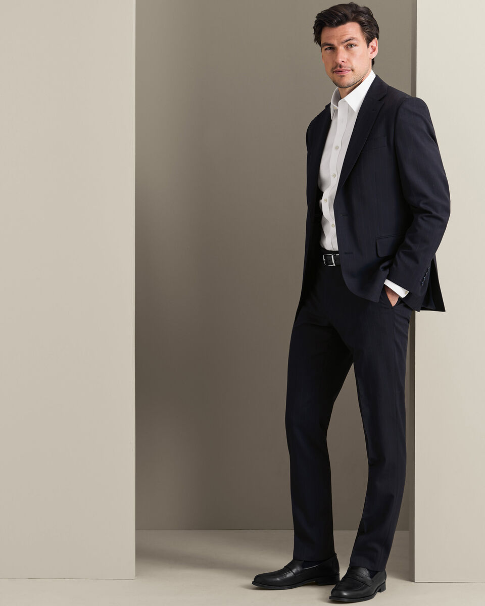 Stripe Suit Jacket - Dark Navy