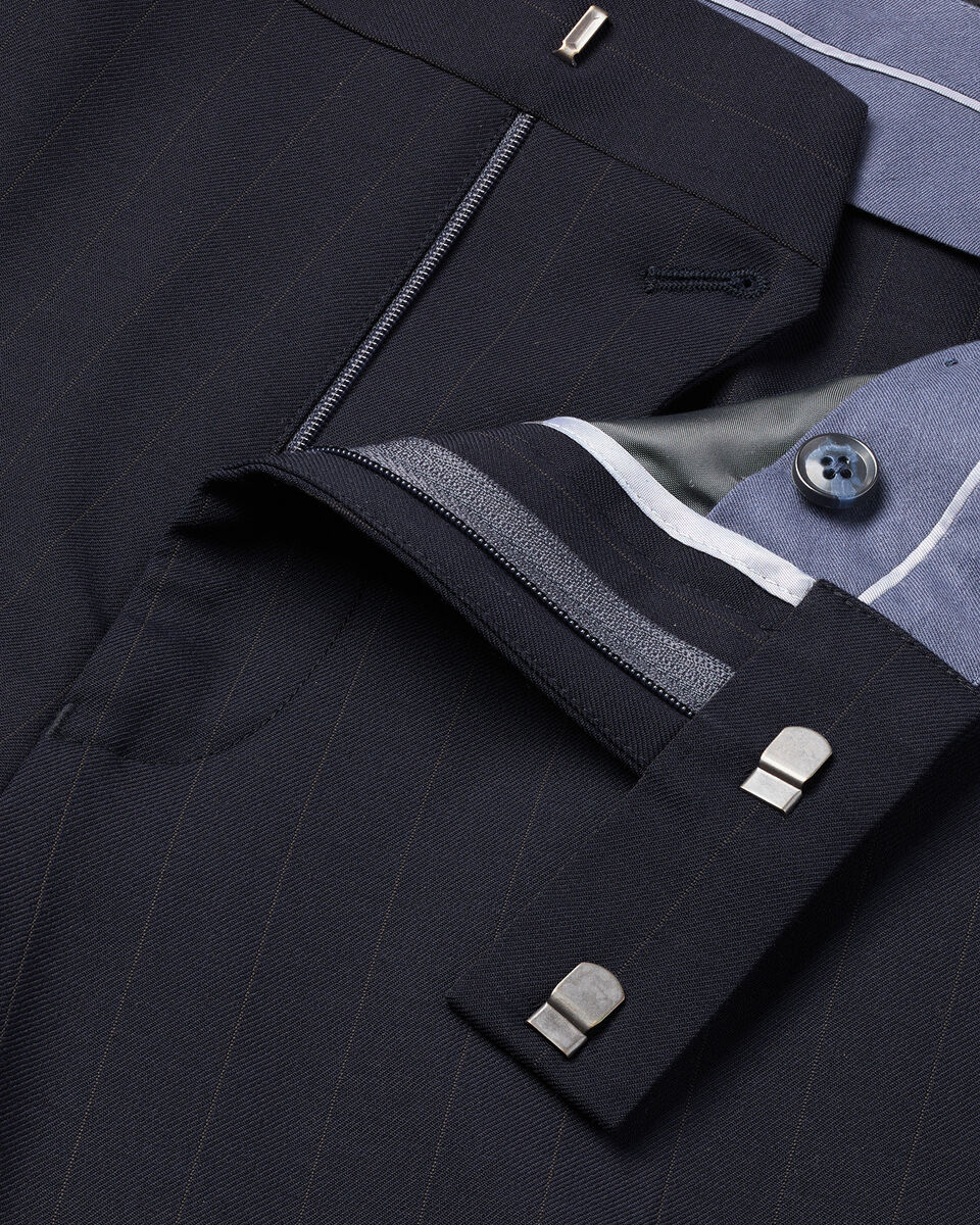 Stripe Suit Pants - Dark Navy