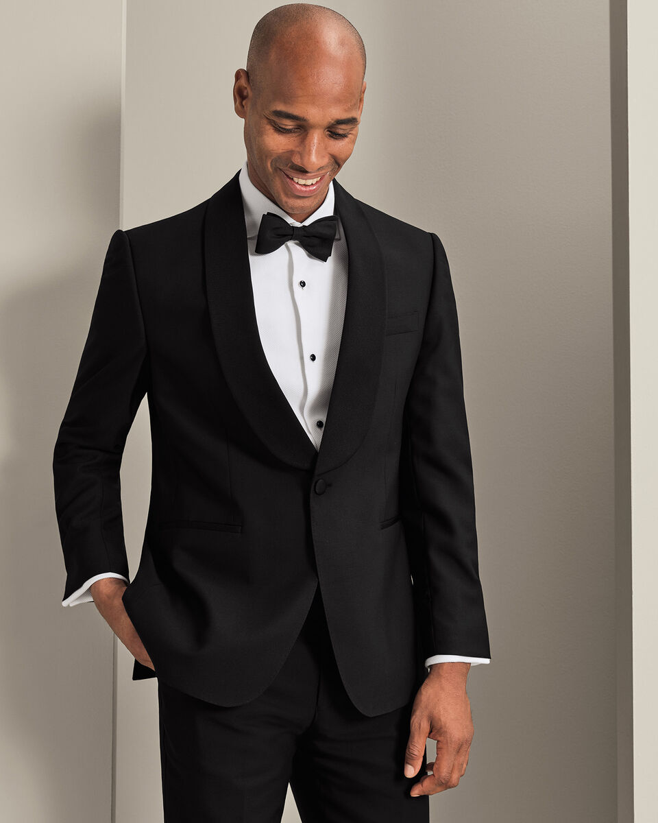 Shawl Lapel Tuxedo Jacket - Black