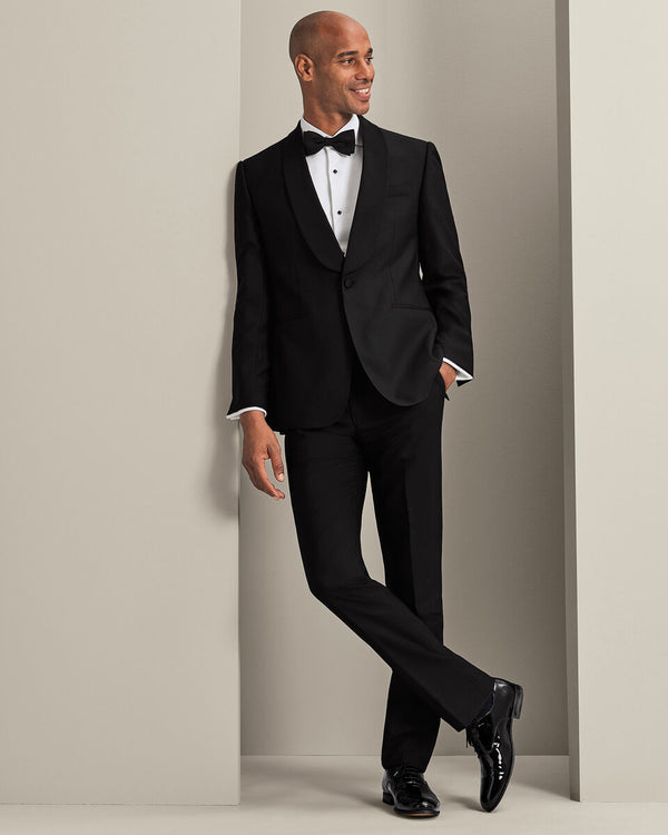 Shawl Lapel Tuxedo Jacket - Black