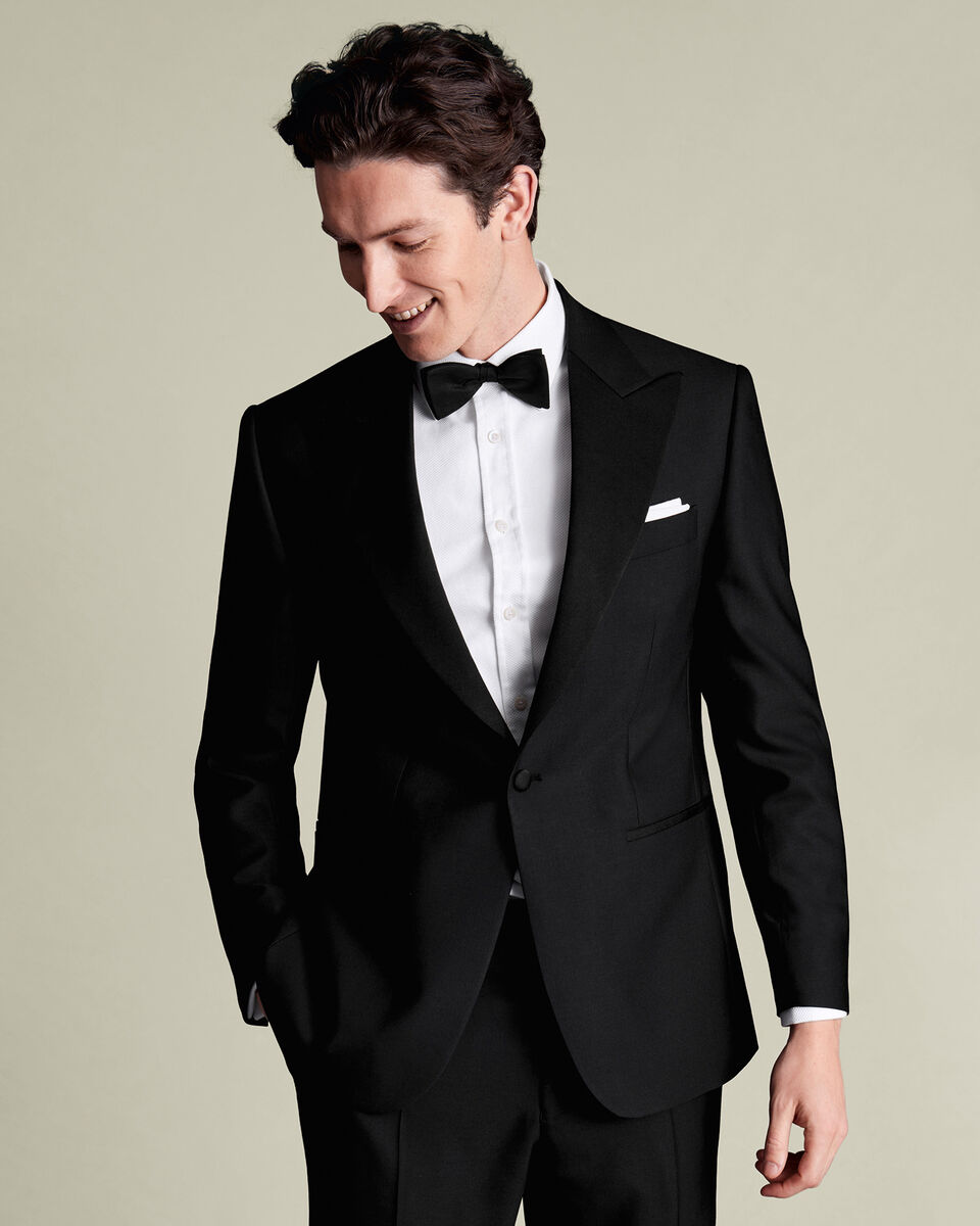 Peak Lapel Tuxedo Jacket - Black