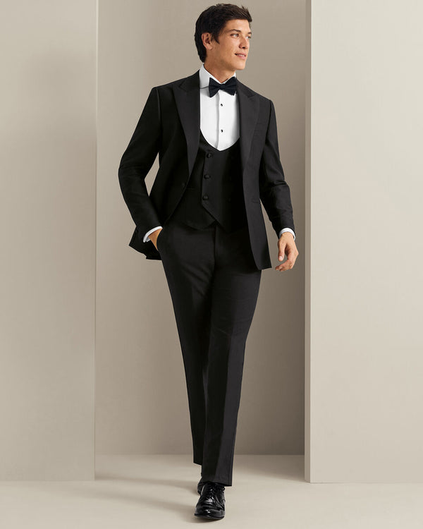 Tuxedo Double Breasted Vest - Black
