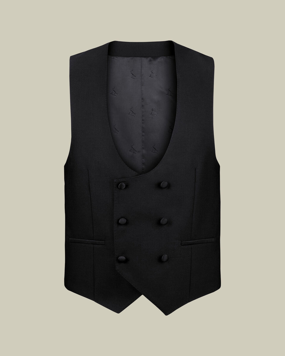 Tuxedo Double Breasted Vest - Black Main image