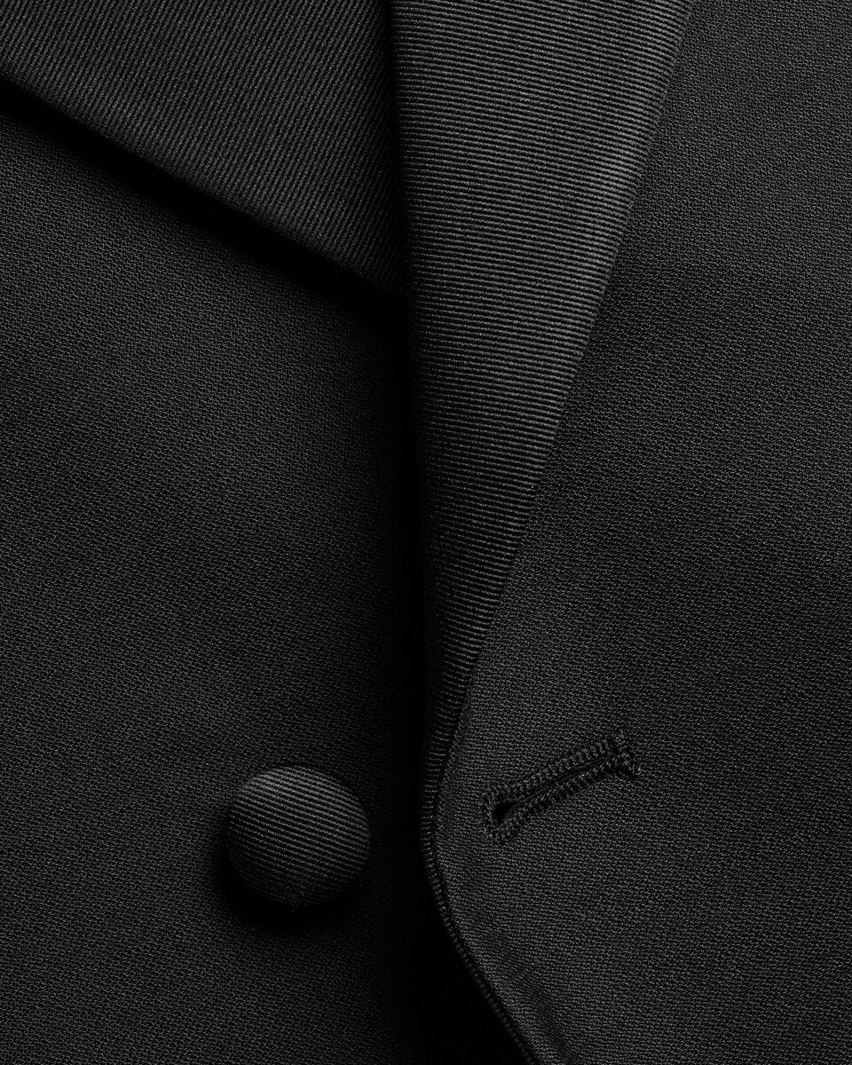 Double Breasted Tuxedo Jacket - Black