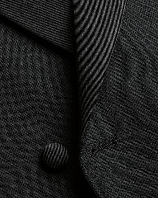 Double Breasted Tuxedo Jacket - Black