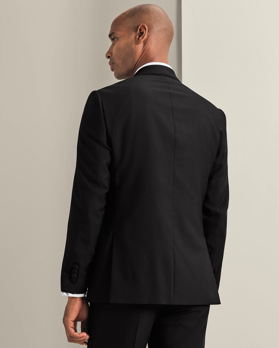 Double Breasted Tuxedo Jacket - Black