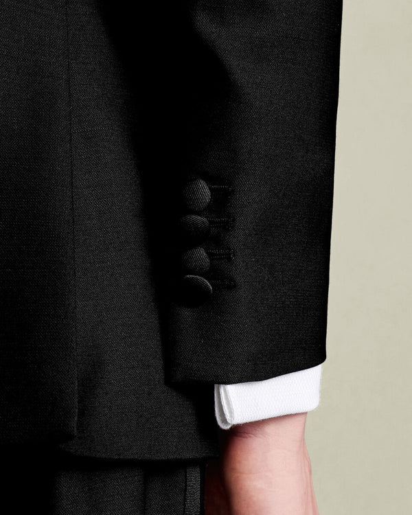 Peak Lapel Tuxedo Jacket - Black