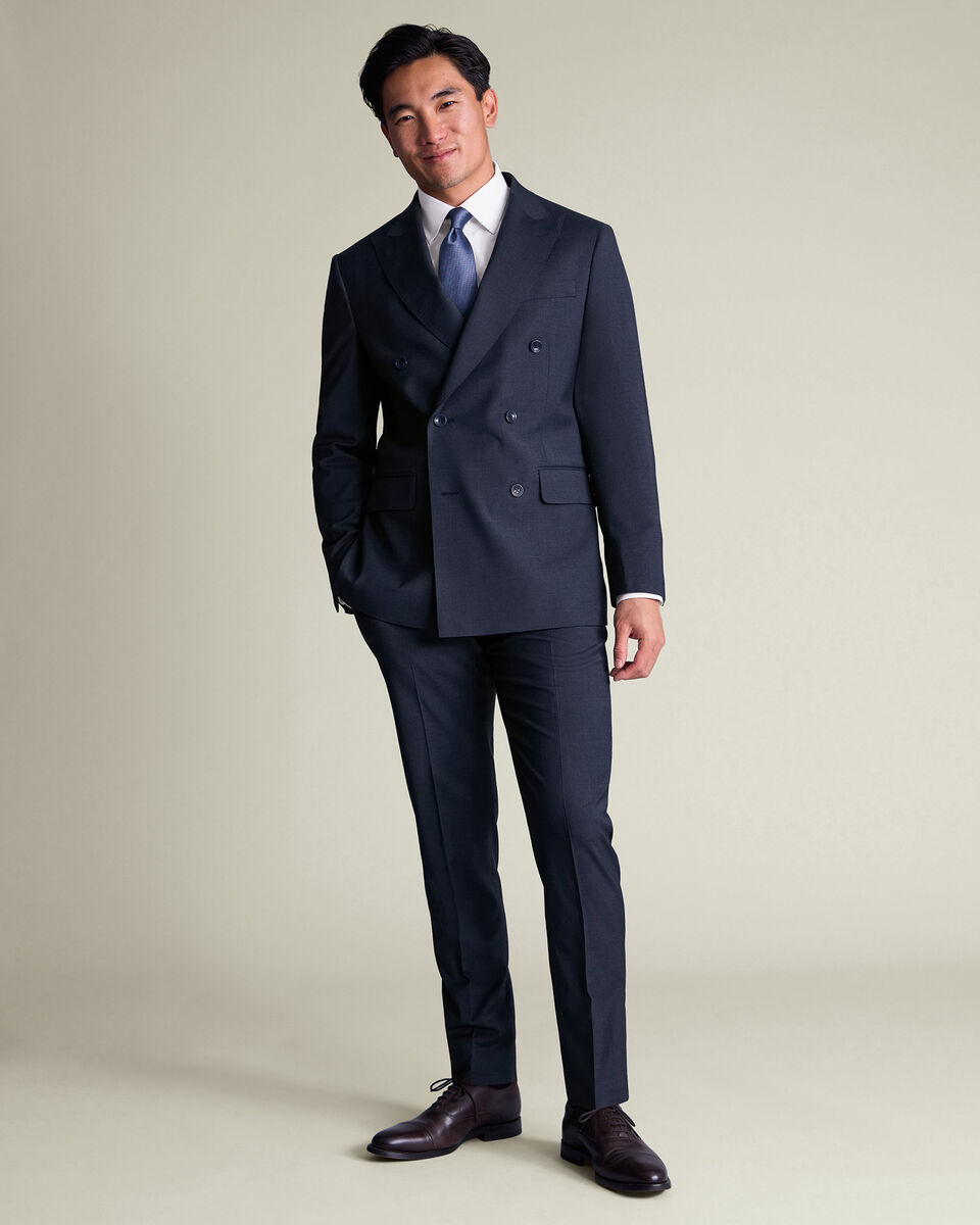 Italian Suit Pants - Steel Blue