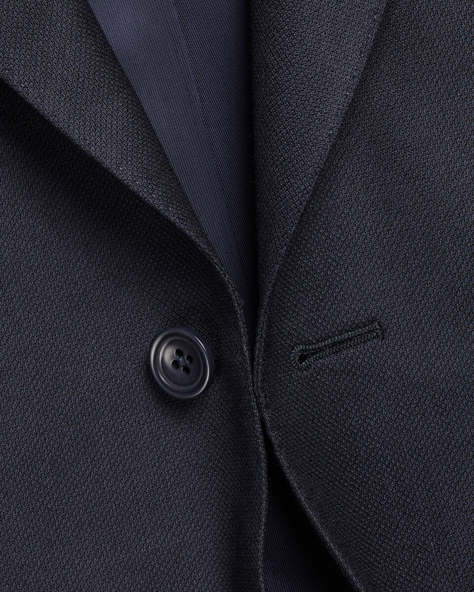 Italian Luxury Birdseye Suit Jacket - Navy Secondary image