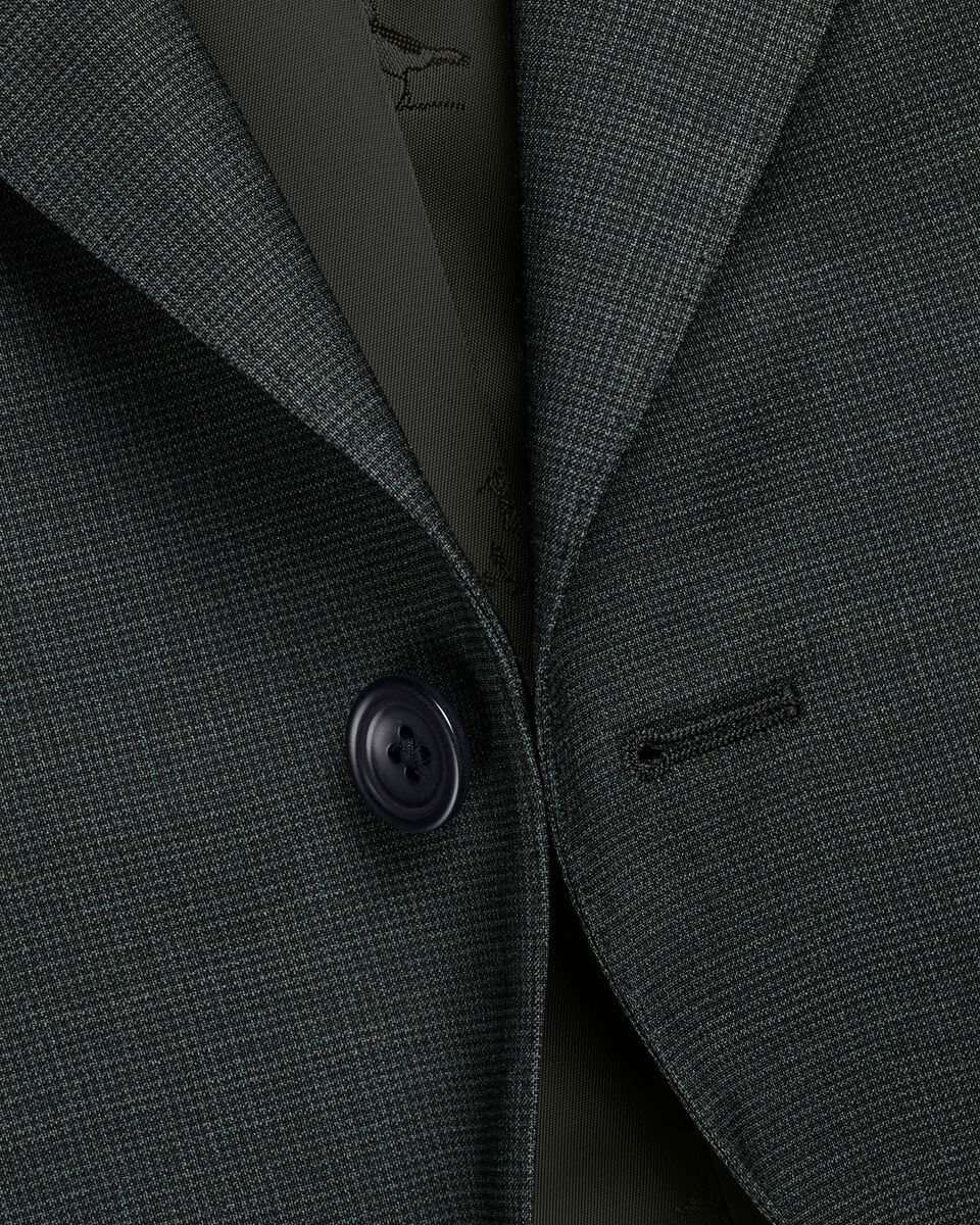 Italian Puppytooth Suit Jacket - Forest Green