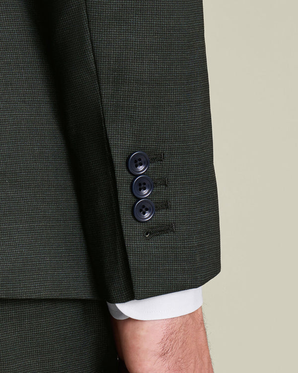 Italian Puppytooth Suit Jacket - Forest Green