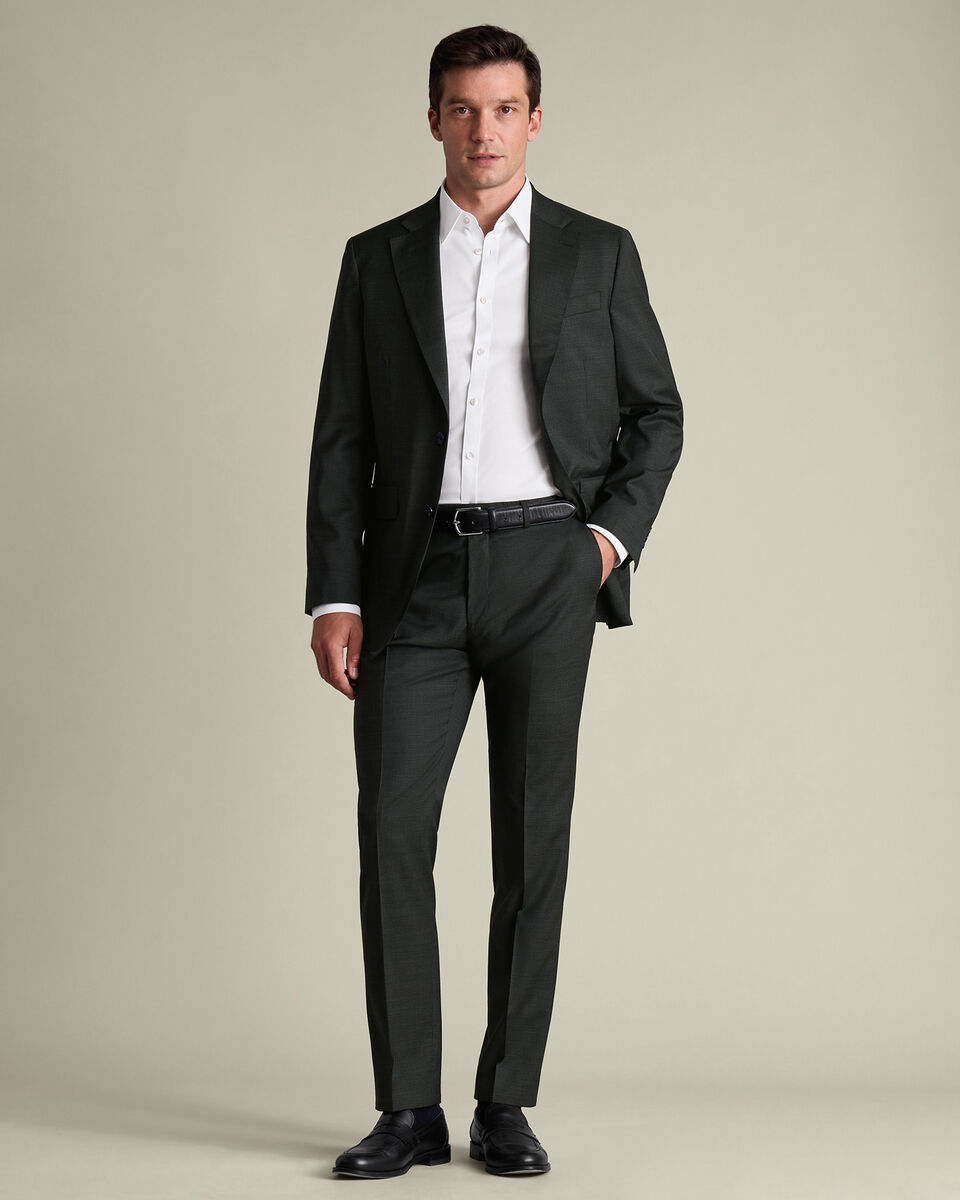 Italian Puppytooth Suit Jacket - Forest Green