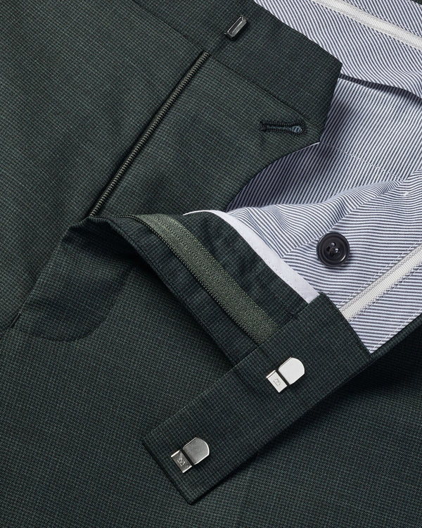Italian Puppytooth Suit Pants - Forest Green