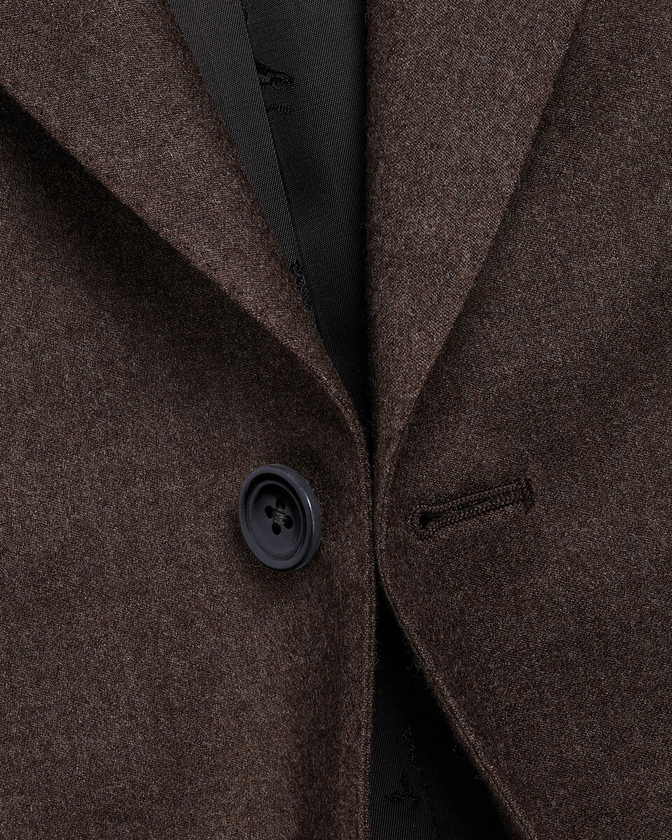 Italian Flannel Suit Jacket - Chocolate Brown